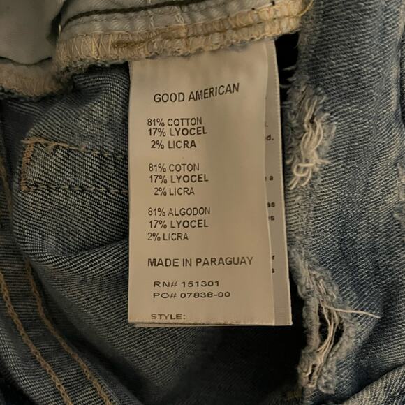 Good American Good Legs Distressed Skinny Jeans – Blue Wash, Size 6/28 - Picture 6 of 8